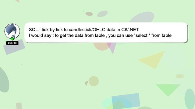 SQL : tick by tick to candlestick/OHLC data in C#/.NET смотреть онлайн