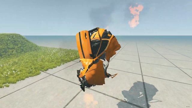 Extreme descent with obstacles cars with dummies [BeamNG Drive] смотреть онлайн