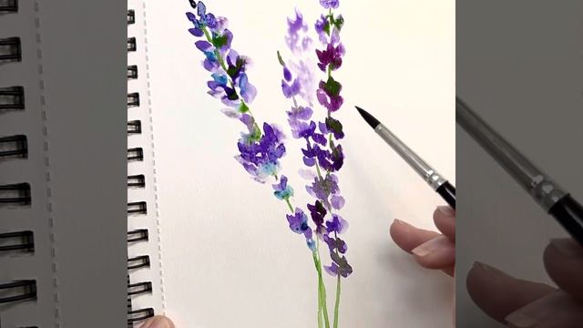 Watercolor tutorial lavendar Lupines смотреть онлайн