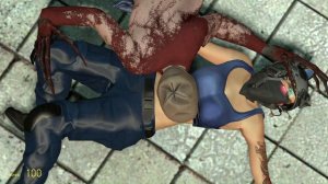 Gmod Ryona Bellies: Zombie eat KAWAII Zoey Operator's belly