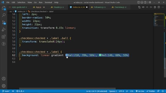 Social Media Dashboard With Theme Switcher - Frontend Mentor Challenge