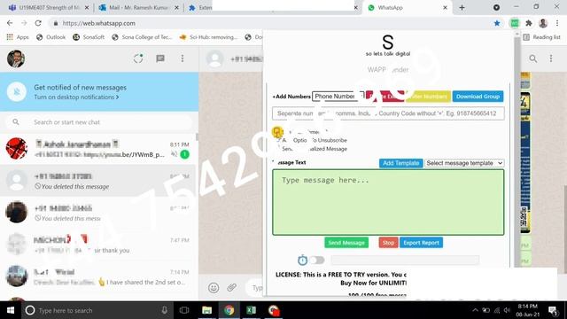 Send Whatsapp messages by upload excel file contacts using |google chrome extension| 2023 смотреть онлайн