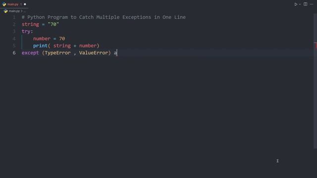 Python Program to Catch Multiple Exceptions in One Line | Python Examples смотреть онлайн
