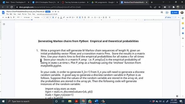 Markov Chain Generation Homework смотреть онлайн