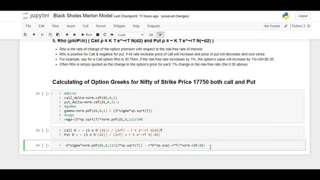 Learn Python Coding for Option Greeks Calculation of Black-Scholes-Merton model смотреть онлайн