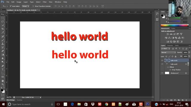 TEXT SHADOW: HOW TO ADD DROP SHADOW - ADOBE PHOTOSHOP (HINDI) смотреть онлайн