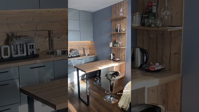 Серая матовая кухня в студии под потолок с полуостровом в ЖК Солнечный Город. Кухни Проша смотреть онлайн