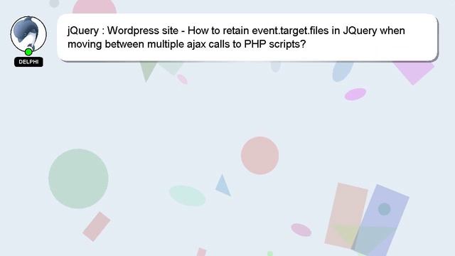jQuery : Wordpress site - How to retain event.target.files in JQuery when moving between multiple a смотреть онлайн