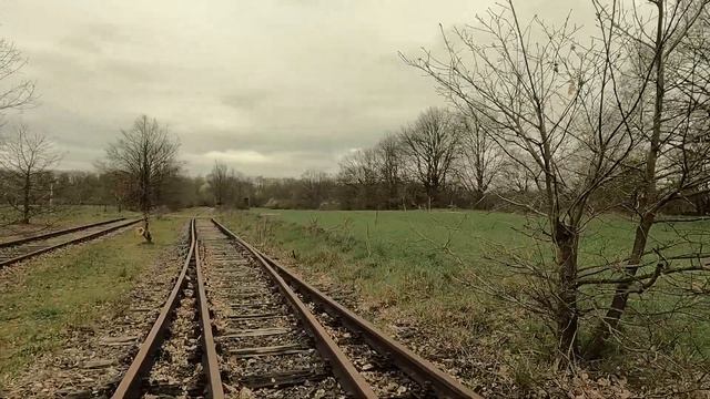 4K. Прогулка по заброшенной железной дороге. Рельсы-рельсы, шпалы-шпалы смотреть онлайн