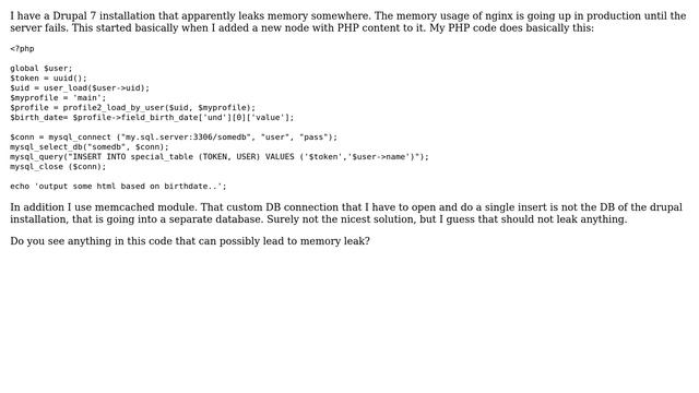 Drupal: Can this PHP node leak memory? (2 Solutions!!) смотреть онлайн