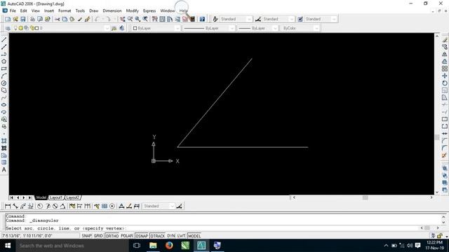 AutoCAD 2006 Tutorial #05 ! With the help of angles Use of Line Tool смотреть онлайн