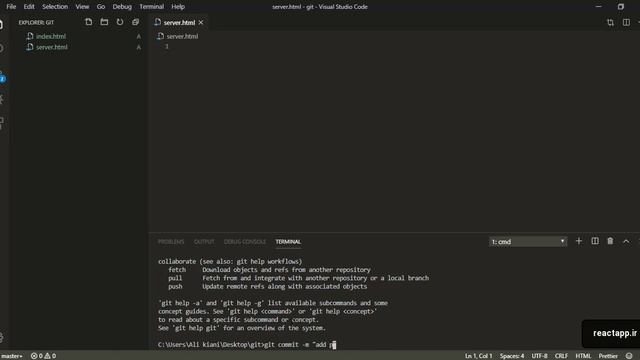 rm and commit command آشنایی با - Git و Github قسمت چهارم آموزش смотреть онлайн