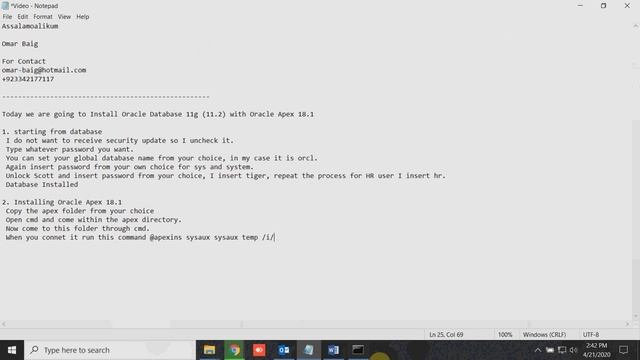 Oracle Apex Installation смотреть онлайн