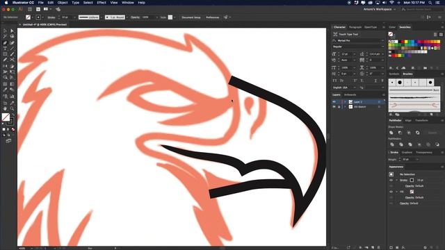Make an Eagle Mascot Logo w/ Photoshop & Illustrator смотреть онлайн