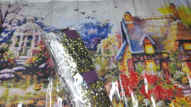 Алмазная мозаика полная выкладка стеклянными стразами. Обзор и распаковка. смотреть онлайн