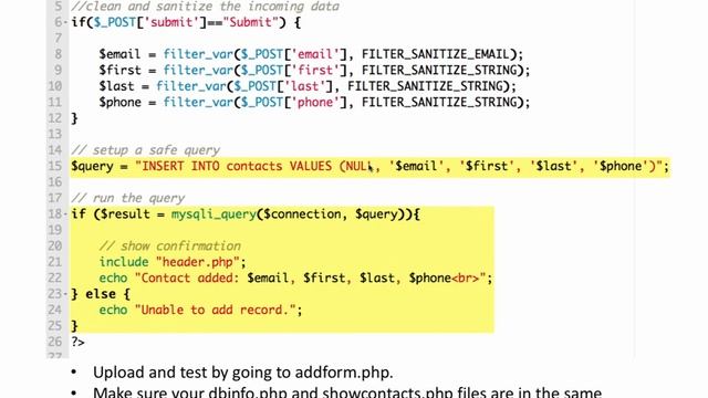 Using PHP to Add Records to a MySQL Database смотреть онлайн