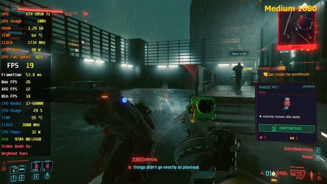 Cyberpunk 2077 GTX 1050 TI 4GB All Setting FPS & Game play & Benchmark смотреть онлайн