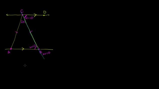 Example involving an isosceles triangle and parallel lines | Congruence | Geometry | Khan Academy смотреть онлайн