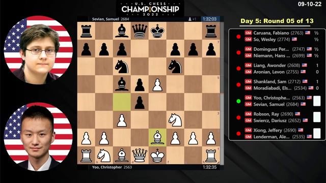 ROUND 5 | U.S. Chess Championship 2022 | DAY 5 | 09/10/22 смотреть онлайн