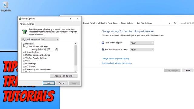 Stop Your Hard Drive Turning Off After Idle In Windows 10 PC Tutorial | Change HDD Power Down Time смотреть онлайн