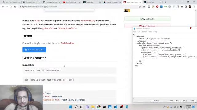 React.js Giphy API Project to Display Giphy Searchbox to Search GIF Animations by Keyword in JS смотреть онлайн
