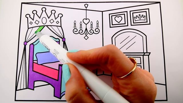 How to Draw a Princess Bedroom for Kids ????Princess Bedroom Drawing and Coloring Pages for Kids смотреть онлайн