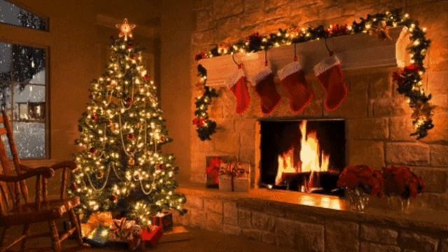 Christmas Fireplace With Relaxing Crackling Fireplace Sounds - 1 Hour