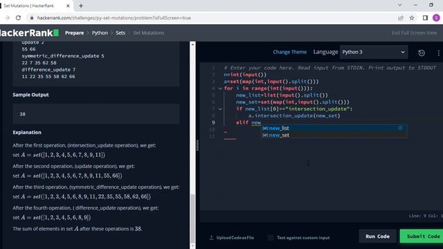 Set Mutations || HackerRank Solution || Sets in Python смотреть онлайн