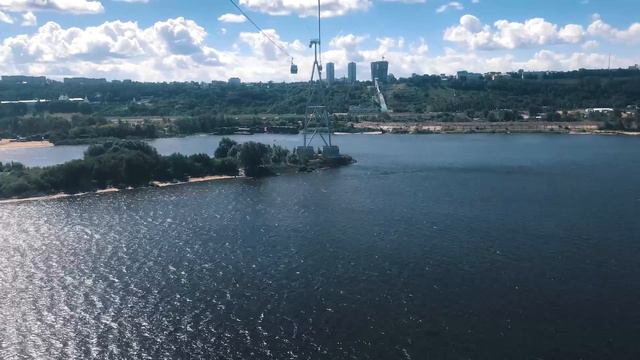 Нижегородская канатная дорога. Станция Борская - Нижегородская 3661 метр за 40 секунд. смотреть онлайн