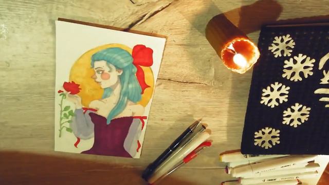 speedpaint with markers - Мальвина (девушка с розой) by vulya (ʃƪ ˘ ³˘) смотреть онлайн