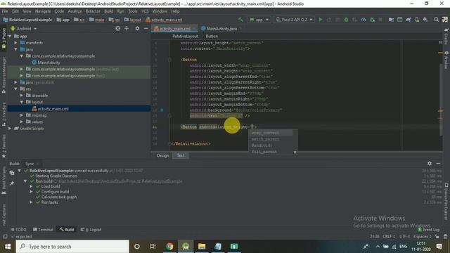 Relative Layout- How to create Relative Layout with example (Android Studio) | Android Tutorial-Jav смотреть онлайн