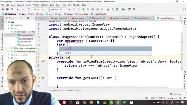 61 Android Kotlin WidgetsApp Images Images Slider isViewFromObject, SilderImages, getCount смотреть онлайн