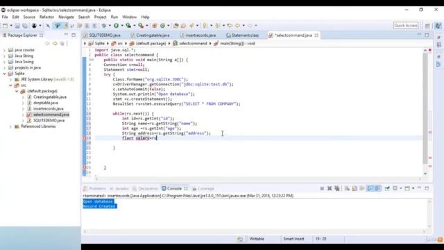 Select Record from Sqlite in Java || Data base in Java смотреть онлайн