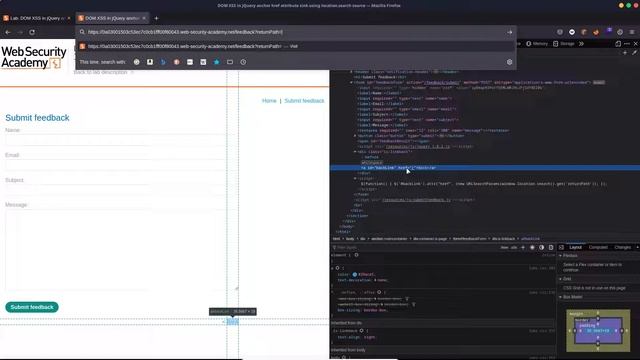 XSS - Exploiting Vulnerable JQuery Sink смотреть онлайн