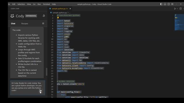 Sourcegraph Cody with Python Terraform Kubernetes смотреть онлайн