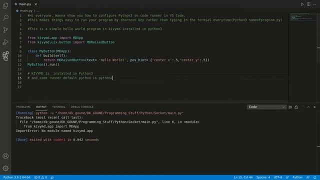 How to set code runner for python3 in visual studio code смотреть онлайн