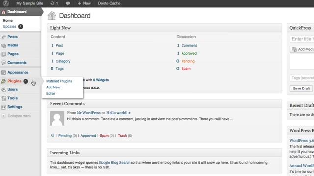 Building a Website WordPress Dashboard Overview Part 4 смотреть онлайн