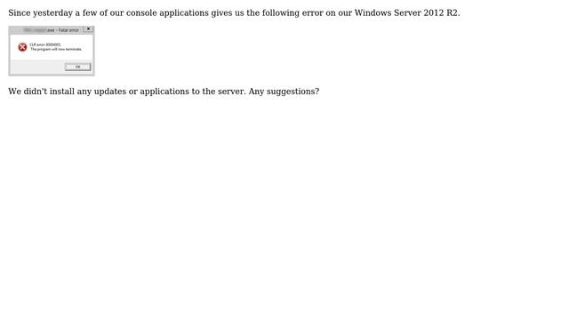 CLR Error: 80004005