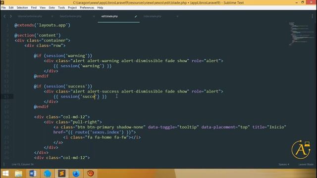 Curso Básico Laravel 9 | Estandarización de Mensajes de Alertas, Clase 39 смотреть онлайн