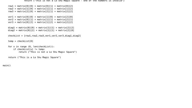 Lo Shu Magic Square (Python) смотреть онлайн