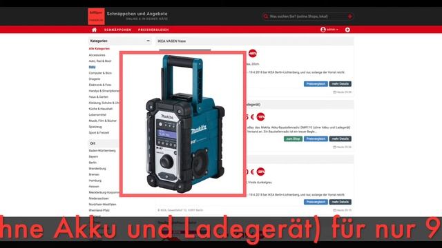 Schnäppchen des Tages 16.04.18 - Makita Akku-Baustellenradio DMR110 (ohne Akku und Ladegerät) смотреть онлайн