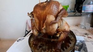 Курица горячего копчения в коптильне Hanhi