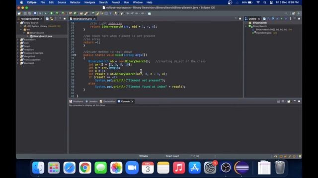 Program to implement Binary Search using Divide and Conquer using Java | programming | coding смотреть онлайн