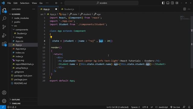 009 making states in class with and without constructor in react app. смотреть онлайн