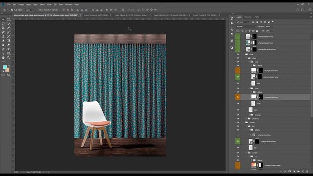 How To Use Guide Long Curtain With Chair Mockup смотреть онлайн
