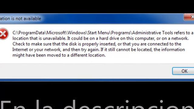 Solucion ERROR C:\ProgramData\Microsoft\Windows\Start Menu\Programs\Administrative Tools смотреть онлайн