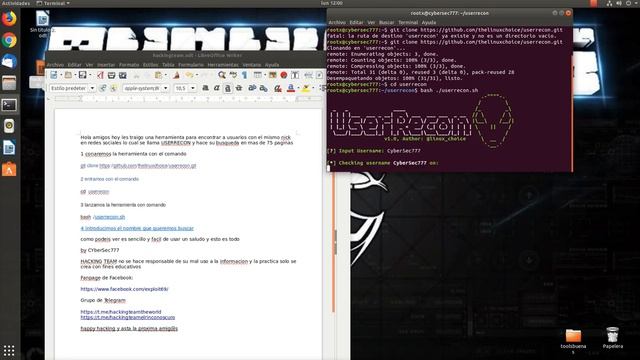 UserRecon Busca nombres en las Redes Sociales смотреть онлайн