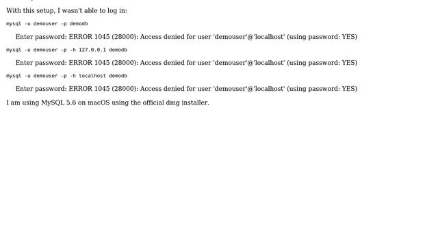 Databases: Error 1045 (28000): Access denied for user 'myuser'@'localhost' (using password: YES) смотреть онлайн