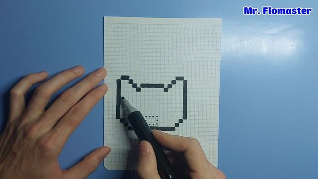 Как Рисовать Чёрную Кошку ? - Рисунки по клеточкам / How to Draw a Black Cat ? - Pixel art смотреть онлайн