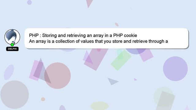 PHP : Storing and retrieving an array in a PHP cookie смотреть онлайн